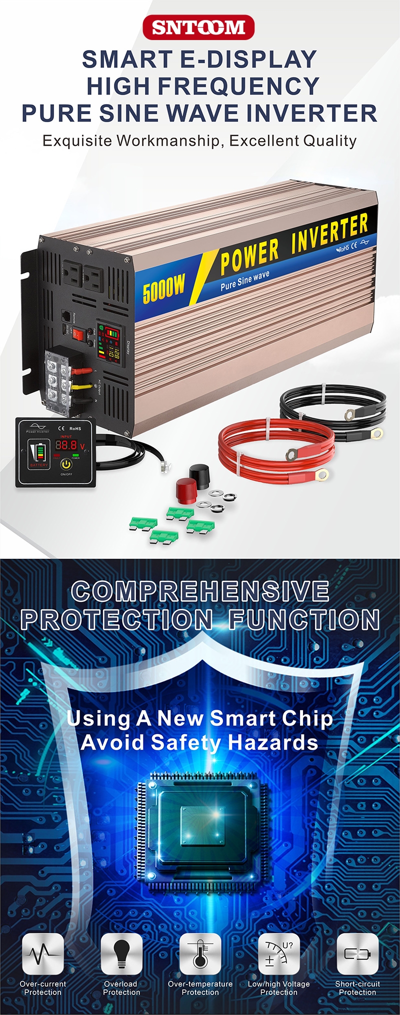 ឧបករណ៍បំលែងថាមពល 12V DC ទៅ 110V AC